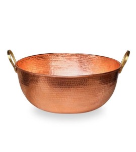 Tacho De Cobre Puro De 30 Litros 54cm Diâmetro - Marrom